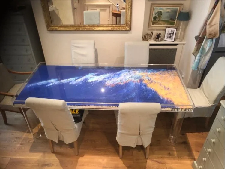 Wood and deals acrylic dining table